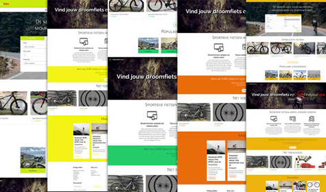 Verschillende kleurstijlen FindyourBike homepage