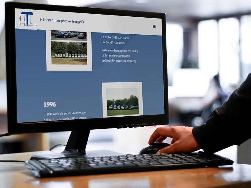 De over ons pagina van H.Loonen transport op een desktop